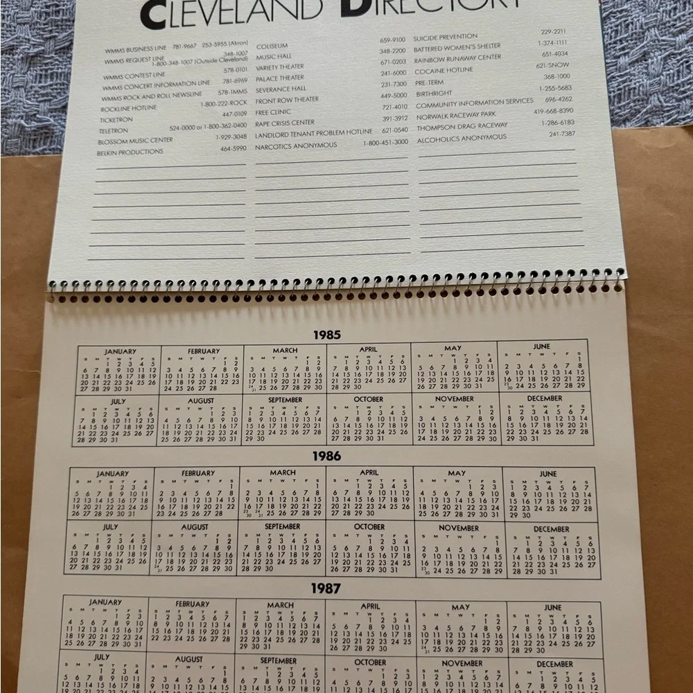 MMS Design Studio 1986 Calendar - Bold Red and Yellow